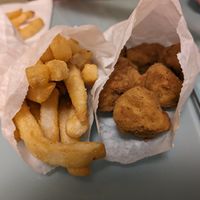Chicken bites and fries at The Krazy Vegan in Miramar