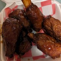 Krazy Chicken Wangz with BBQ sauce at The Krazy Vegan in Miramar