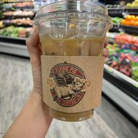 Vegan Toffee Nut Iced Coffee with soy milk   at Flying Pig Coffee Co in Mobile