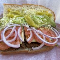 Vegan classic with pastrami and smoked Gouda. Yum!   at Beach Hut Deli & Tap Room by DOCO in Sacramento