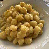 Gnocchi with saffron   at Nanda's in Lucca