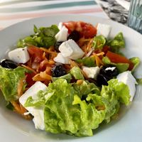 greek salad  at Nanda's in Lucca