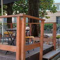 Outside table area at Nanda's in Lucca