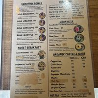 Menu  at Soul Café & Shop in Pai