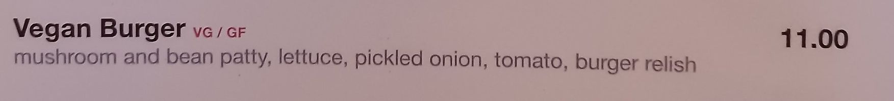 Menu at The Spoke in London