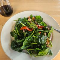 Spinach salad, very tasty at 9 Miles East in Saratoga Springs
