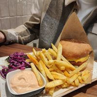 Cheddar burger 13.90e at Just Vege - Forum in Helsinki