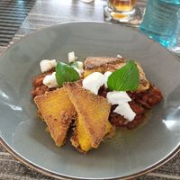 Polenta-Ecken mit Ratatouille-Gemüse und Feta at Landgasthof Bären trossingen-schura in Trossingen
