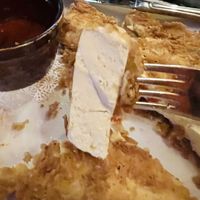 Really good crispy outside for the chicken fried tofu, but it was REAL thicc and the skin to thiccness ratio was off (to me)  at South Kitchen & Bar in Athens