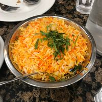 Saffron rice at Bhanu's Indian Grocery and Cuisine in San Gabriel