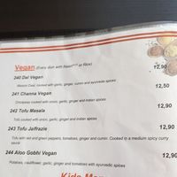 Vegan menu #Veganuary at Namasto - Indische Spezialitäten in Jena