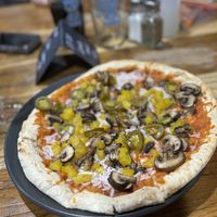 Vegan pizza   at Tiny Rebel in Newport