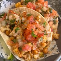 Cauliflower and chic pea tacos  at Taquero in Nottingham