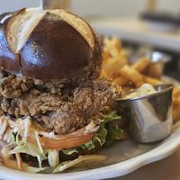 Kingfish fried mushroom sandwich at Alice & Friends at The Glen in Glenview
