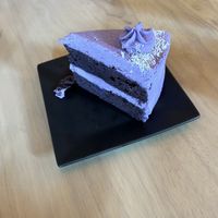 Ube cake.   You look good in purple    at Alice & Friends at The Glen in Glenview