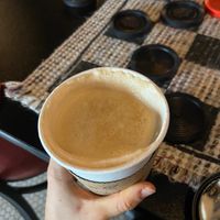 Almond milk latte foam at Sweetwater Coffee Company in Sebring