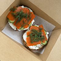 Vegan lox  at Modern Bread and Bagel in Santa Monica