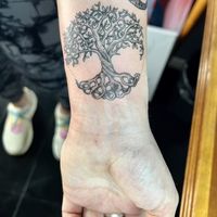 My beautiful tattoo done shortly after finishing my breakfast! The artist drew this himself  at Kerop Cafe & Tattoo in Montevideo