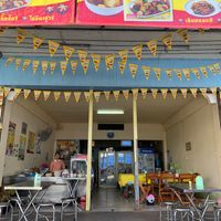 Front of the restaurant. The restaurant is located near Wat Okat (Okat Temple)  at Chokdee Lucky Veg Food in Nakhon Phanom