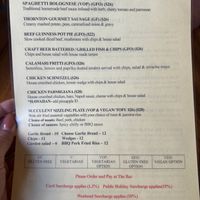 Menu  at The Duck Inn in Marysville