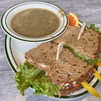 soup and sandwich...  at Farm Stand Deli in Hood River