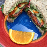 Veg sandwich at Farm Stand Deli in Hood River