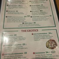 Pizza menu at Bella Alice in Alice Springs