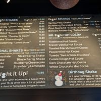 Menu at Shakeno8 in Columbus