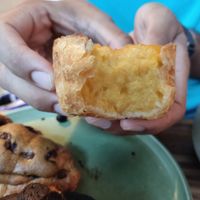 Inside the egg custard tart at Maya Bakery & Bar in Hong Kong Island
