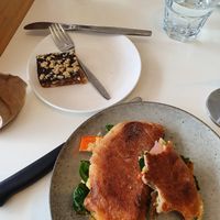 Vegan snickers bar and vegetable toastie at Sprout Eden in Eden