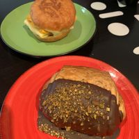  Vegan breakfast sandwich and pastry   at Unregular Bakery in New York City