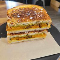 Pesto& veg toastie   at Nevermind Cafe  in Maroochydore