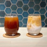 americano and llatte  at This Is Coffee  in Kani