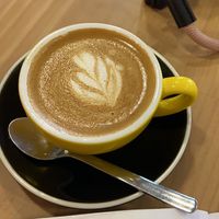 Oat milk cappuccino   at How About Coffee in Lisbon