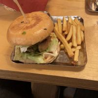 Samosa burger- tastes way better than it looks  at Namaste Village - Twickenham in Twickenham