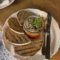 Red pepper dip   at Myslíš? in Prague