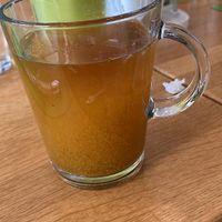 The bouillon is special in its sort - the glass is served with a part fill of ingredients & they mix the hot drink in at the table, very very nice indeed ! at The LifeCo Antalya Well-Being Detox Center in Antalya