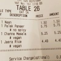 Vegan at Sangeetha Vegetarian Restaurant in South West London