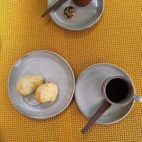 Café e pão de queijo #Veganuary at Planet Veggy in Sao Paulo