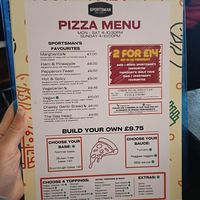 Pizza Menu at The Sportsman in Bristol