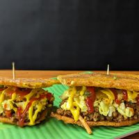 Impossible Vegan Patacón at La Arepa in Portland