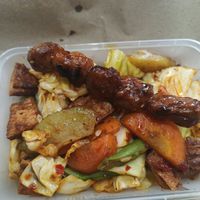 Mixed vegetables and vegan barbecue #Veganuary at Vraja Cuisine in Los Banos