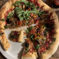 Pizza vegan avec fromage vegan (selon dispo ou sur réservation)  at Là-Haut, dans la Montagne in Belcaire