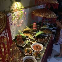 Buffet spread after cooking  at Subak Cooking Class in Gianyar