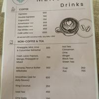 Drinks menu  at Spa Una & Eco Café in Unawatuna
