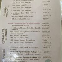 Massage menu!   at Spa Una & Eco Café in Unawatuna
