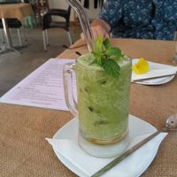 Lime cucumber mint drink at Spa Una & Eco Café in Unawatuna