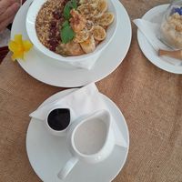 Oatmeal and banana, delicious! at Spa Una & Eco Café in Unawatuna
