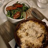 Lentil lasagna with salad - amazing! (Not gluten free )  at L'enoteca in Rabat