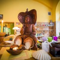 The bar at Ananta where you can choose tea or some special bio fruit drinks, fentimans and so on. at Ananta in Prague